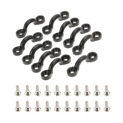 Kayak Fishing Accessories 10pcs Nylon Bungee Deck Loops Tie Down Pad Eye with 20 Screws for Canoes Boat Kayak Deck Rigging Kit Replacement Accessories for Kayaks Canoes Boats