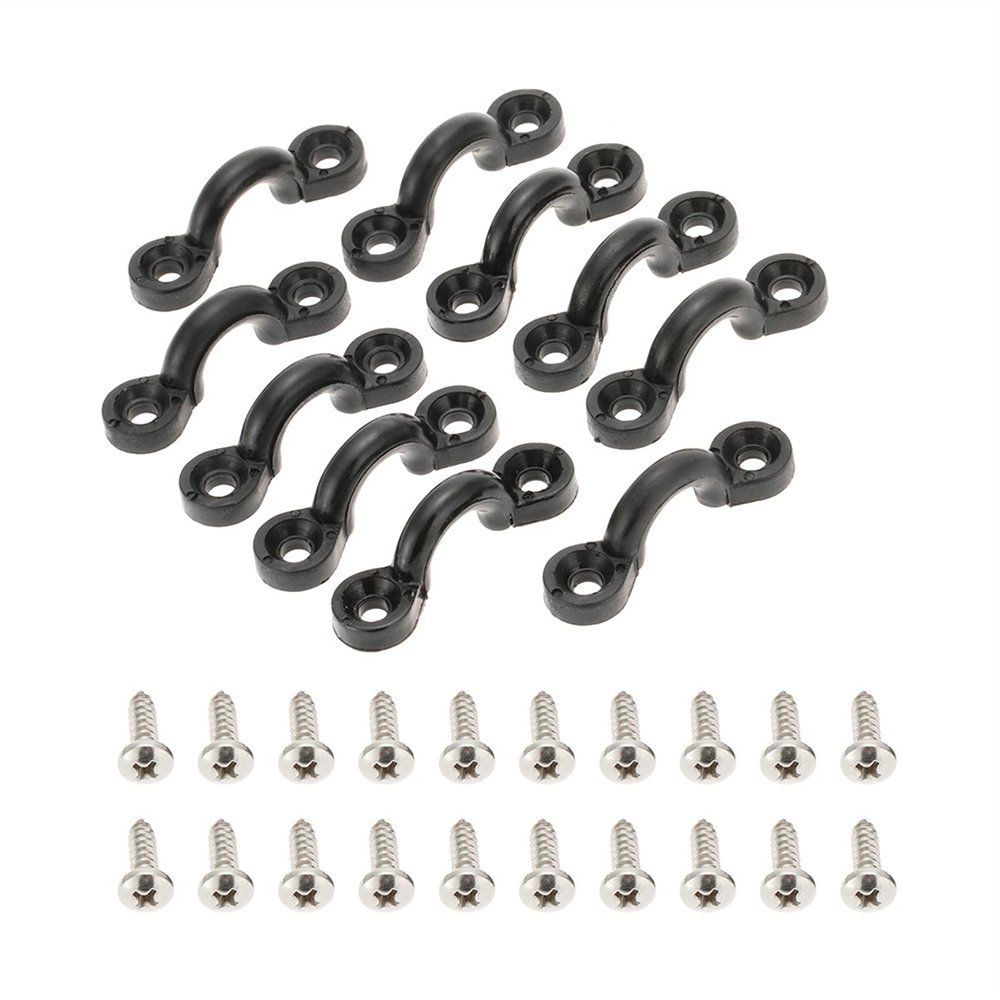 Kayak Fishing Accessories 10pcs Nylon Bungee Deck Loops Tie Down Pad Eye with 20 Screws for Canoes Boat Kayak Deck Rigging Kit Replacement Accessories for Kayaks Canoes Boats