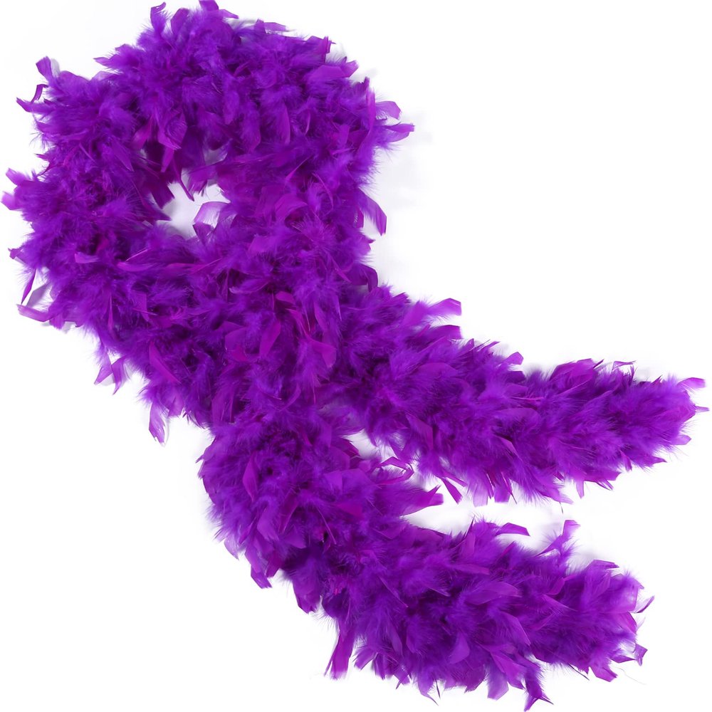 THARAHT Purple Chandelle Turkey Feather Boa 2 Yards 60g for DIY Craft Home Dancing Wedding Party Halloween Costume Decoration Feather Boa