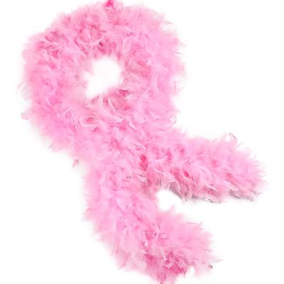 THARAHT Pink Chandelle Turkey Feather Boa 2 Yards 60g for DIY Craft Home Dancing Wedding Party Halloween Costume Decoration Feather Boa