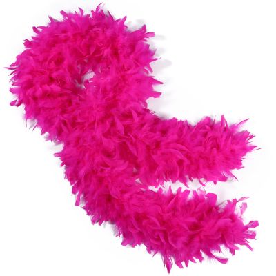 THARAHT Hot pink Chandelle Turkey Feather Boa 2 Yards 60g for DIY Craft Home Dancing Wedding Party Halloween Costume Decoration Feather Boa