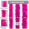 THARAHT Hot pink Chandelle Turkey Feather Boa 2 Yards 60g for DIY Craft Home Dancing Wedding Party Halloween Costume Decoration Feather Boa view 2