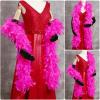 THARAHT Hot pink Chandelle Turkey Feather Boa 2 Yards 60g for DIY Craft Home Dancing Wedding Party Halloween Costume Decoration Feather Boa view 4