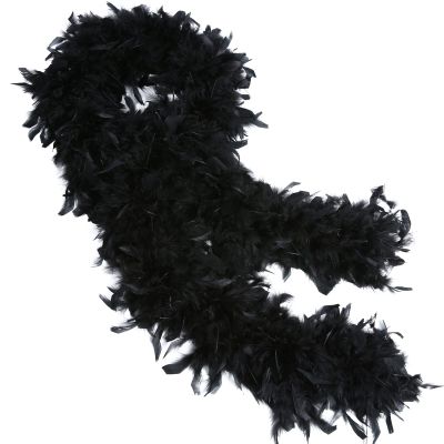 THARAHT Black Chandelle Turkey Feather Boa 2 Yards 60g for DIY Craft Home Dancing Wedding Party Halloween Costume Decoration Feather Boa