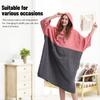 MUTAO Color Blocking Surf Poncho Changing Towel,3/4 Sleeve Changing Robe with Hood for Surfing Swimming Water Sports (Pink+grey) view 3