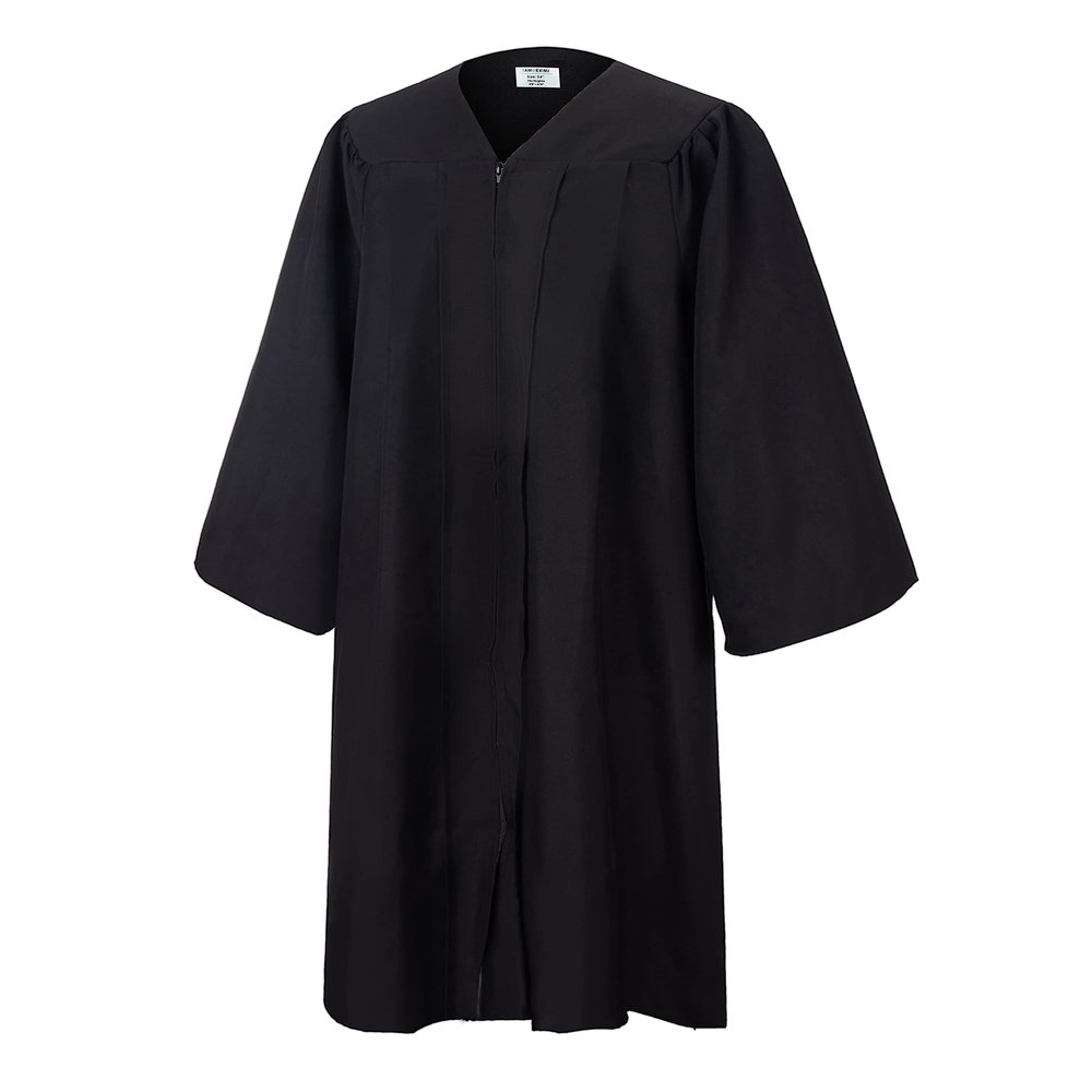 SAMDEEMI Unisex Adult Matte Graduation Gown Only, for High School, Bachelor, Choir Robes, Pulpit Robe, Pastor and Halloween, black 57" Plus