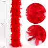 THARAHT Red Chandelle Turkey Feather Boa 2 Yards 60g for DIY Craft Home Dancing Wedding Party Halloween Costume Decoration Feather Boa view 3