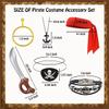FUEAWIM 6 Pcs Pirate Accessories Set - Bandana Headband, Captain Eye Patch, Role Play Dress Up Kit for Halloween, Party Favor Costume view 4