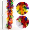 THARAHT Rainbow Chandelle Turkey Feather Boa 2 Yards 60g for DIY Craft Home Dancing Wedding Party Halloween Costume Decoration Feather Boa view 3