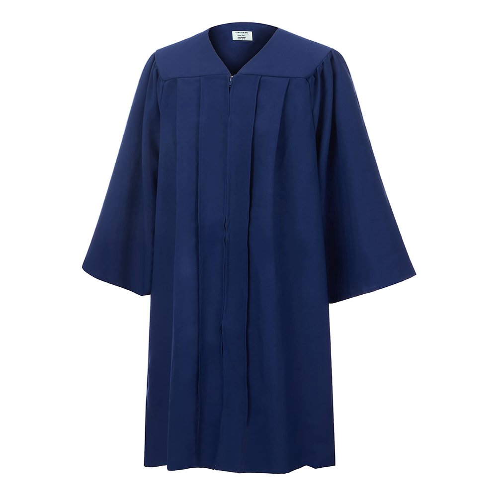 SAMDEEMI Unisex Adult Matte Graduation Gown Only, for High School, Bachelor, Choir Robes, Pulpit Robe, Pastor and Halloween, navy 42"