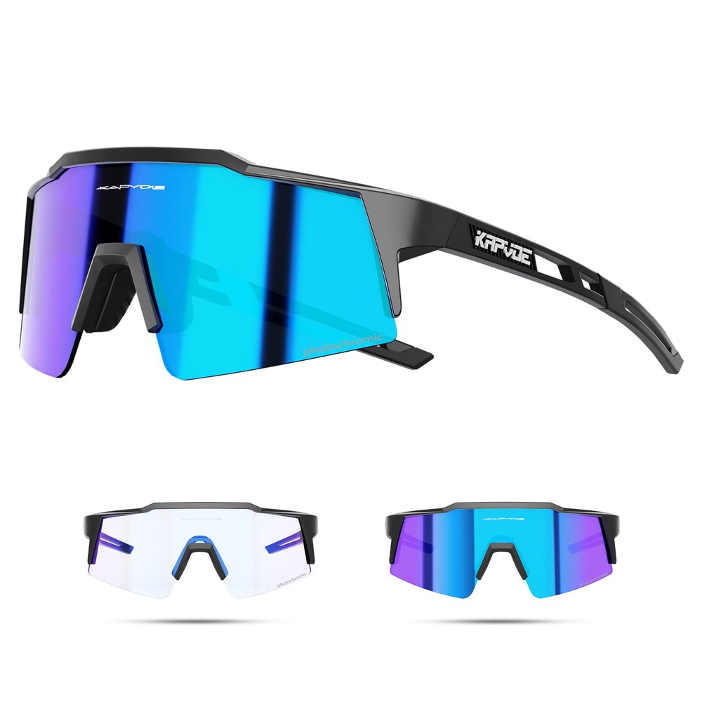KAPVOE Photochromic Cycling Glasses Men Women Clear Transition Mountain Bike Sunglasses Sports Baseball Running - K9023