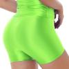 LiiYii Women's Shiny Oil Biker Shorts Running Fitness Pants Smooth Tights Elastic Swimming Tights FluorescentGreen X-Large view 2