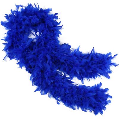THARAHT Blue Chandelle Turkey Feather Boa 2 Yards 60g for DIY Craft Home Dancing Wedding Party Halloween Costume Decoration Feather Boa