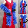 THARAHT Blue Chandelle Turkey Feather Boa 2 Yards 60g for DIY Craft Home Dancing Wedding Party Halloween Costume Decoration Feather Boa view 4