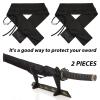 Patelai 2 Pieces Sword Bag Sword Sheath Sword Cover Black Katana Bag Sword Carry Bag Ninja Sword Holder Katana Case with Strap Sword Carrying Case for Samurai Cosplay Costume Halloween Party view 3