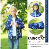 IjnUhb Boys Rain Jacket with Detachable Hood Lightweight Raincoats for Kids Windbreaker view 3