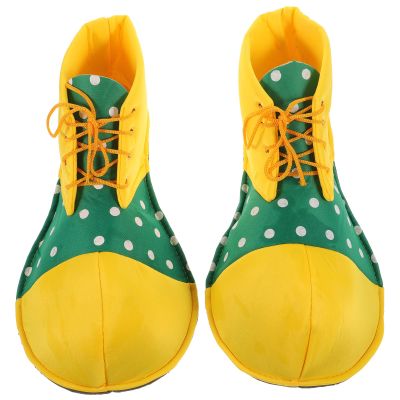 PRETYZOOM Halloween Shoes Clown Shoes Circus Costume Clown Shoes Dot Pattern Clown Boots Cosplay Clown Footwear Accessories Carnival Props Unisex for Women Men Clown Shoes