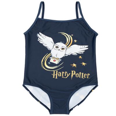 Harry Potter Swimsuits Girls Hogwarts Burgundy OR Navy Hedwig Swimwear 6-7 Years