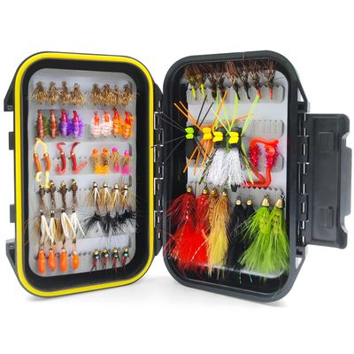70pcs/Set Ultra-Thin Portable Nymph Scud Midge Flies Kit Assortment with Box Trout Fishing Fly Lures (70, 4/8/10/12/14#)