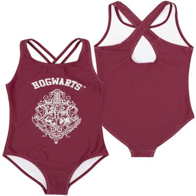 Harry Potter Swimsuits Girls Hogwarts Burgundy OR Navy Hedwig Swimwear 7-8 Years