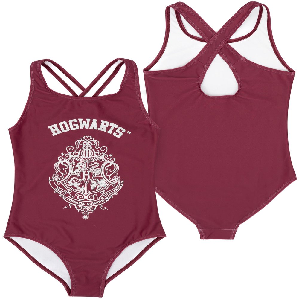 Harry Potter Swimsuits Girls Hogwarts Burgundy OR Navy Hedwig Swimwear 7-8 Years