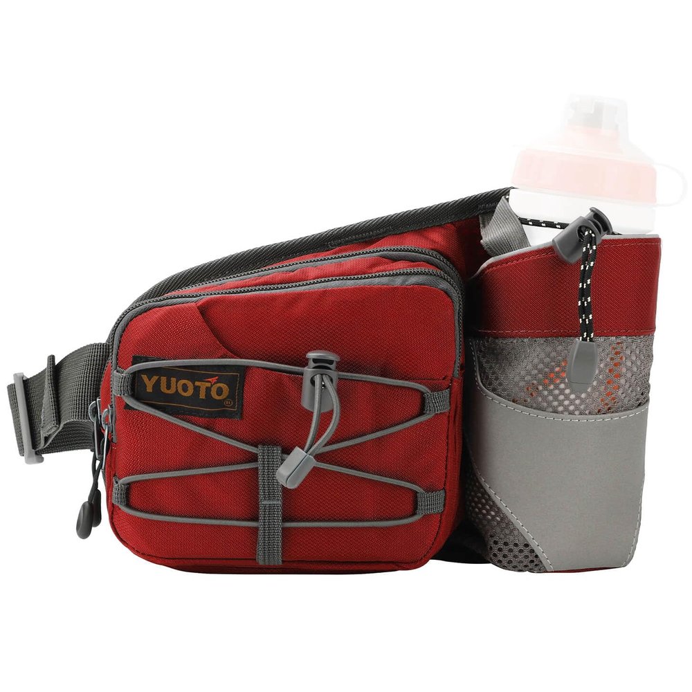 YUOTO Waist Pack with Water Bottle Holder for Running Walking Hiking Hydration Belt