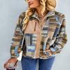 chouyatou Women's Fleece Jacket Tribal Aztec Print Long Sleeve Button Down Shacket Jacket Coats (Small, Brown) view 2