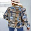 chouyatou Women's Fleece Jacket Tribal Aztec Print Long Sleeve Button Down Shacket Jacket Coats (Small, Brown) view 4