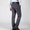 Maiyifu-GJ Men's Straight Fit Stretch Dress Pants Plain Flat Front Loose Suit Pant Casual Classic Fit Golf Chino Trousers (Grey,30) view 3