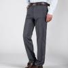 Maiyifu-GJ Men's Straight Fit Stretch Dress Pants Plain Flat Front Loose Suit Pant Casual Classic Fit Golf Chino Trousers (Grey,30) view 4
