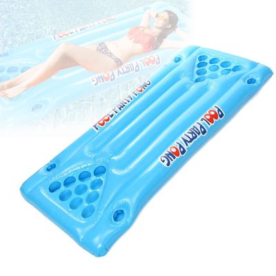 Air Mattress Beer Pong Table, Comfortable Game Pool Table Water Floating with 24 Cup Holes Beer Pong Air Mattress for Party Game Drinking Game (Without Cup)
