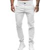 Men's Classic Lightweight Chino Pants Flat Front Comfort Stretch Solid Pant Casual Basic Straight Fit Trousers (White,Medium) view 1