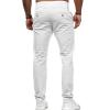 Men's Classic Lightweight Chino Pants Flat Front Comfort Stretch Solid Pant Casual Basic Straight Fit Trousers (White,Medium) view 2