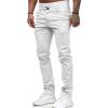 Men's Classic Lightweight Chino Pants Flat Front Comfort Stretch Solid Pant Casual Basic Straight Fit Trousers (White,Medium) view 3