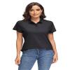 MAGCOMSEN Womens Polo Shirts Short-Sleeve Golf Shirt Athletic Collar Fishing Top Womens Hiking Polo Tee UPF 50 Black XXL view 2