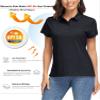 MAGCOMSEN Womens Polo Shirts Short-Sleeve Golf Shirt Athletic Collar Fishing Top Womens Hiking Polo Tee UPF 50 Black XXL view 3