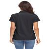 MAGCOMSEN Womens Polo Shirts Short-Sleeve Golf Shirt Athletic Collar Fishing Top Womens Hiking Polo Tee UPF 50 Black XXL view 4