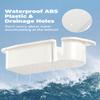 KEMIMOTO Boat Seat Cup Holder for Marine B100 B200, ABS Plastic Boat Caddy Organizer with Drainage & Reserved Installation Holes, Boating Cabin Storage Fishing Accessories Caddy,White view 3