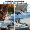 KEMIMOTO Boat Seat Cup Holder for Marine B100 B200, ABS Plastic Boat Caddy Organizer with Drainage & Reserved Installation Holes, Boating Cabin Storage Fishing Accessories Caddy, White view 2