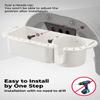 KEMIMOTO Boat Seat Cup Holder for Marine B100 B200, ABS Plastic Boat Caddy Organizer with Drainage & Reserved Installation Holes, Boating Cabin Storage Fishing Accessories Caddy, White view 4