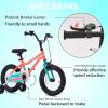 RoyalBaby Summer Toddler Bike,14 Inch Kids Bike for Age 3-5 Years Children Bicycle with Training Wheels, Dual Brake Boys and Girls Bike,Red view 3