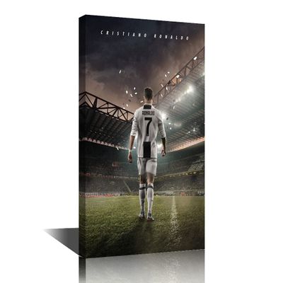Cristiano Ronaldo Back Canvas Art Wall Framed CR7 Poster Decor Pictures Painting Contemporary Home for Living Room Dining Posters Prints Ready to Hang 36x24 in