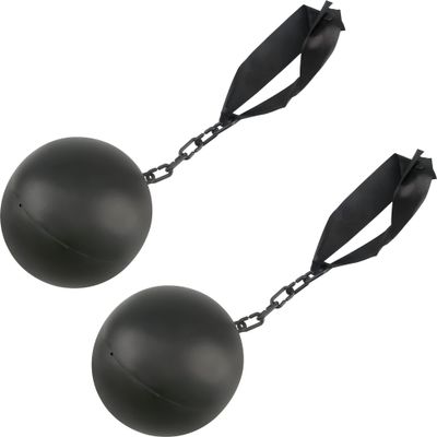 Cagemoga 2 Pack Halloween Prison Ball and Chain Plastic Prisoner Ankle Ball Chain for Halloween Cosplay Prison Themed Party Dress Up Accessory