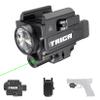 trica 800 Lumens Compact Green/Red Laser Light Combo, Compact Rechargeable Tactical Flashlight with Green Beam Quick Release Strobe Function Laser Light Combo with 1913 or GL Rail, Built-in Batter view 1