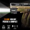 trica 800 Lumens Compact Green/Red Laser Light Combo, Compact Rechargeable Tactical Flashlight with Green Beam Quick Release Strobe Function Laser Light Combo with 1913 or GL Rail, Built-in Batter view 3