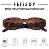 FEISEDY Retro Trendy Rectangle Sunglasses Women Men Vintage 90s Small Narrow Square Sunglasses B2322 view 4