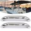 DYK&NX 2Pcs Stainless Boat Handrail, Grab Handle Polished Steel Round Tube, 11.81 inches Long Marine Grab Handle, for Marine Boat Hatch Yacht view 1