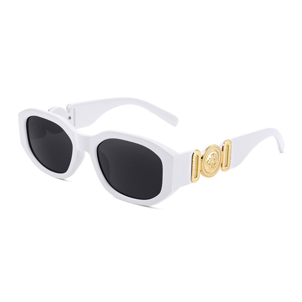 FEISEDY Retro Trendy Rectangle Sunglasses Women Men Vintage 90s Small Narrow Square Sunglasses B2322