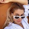 FEISEDY Retro Trendy Rectangle Sunglasses Women Men Vintage 90s Small Narrow Square Sunglasses B2322 view 2