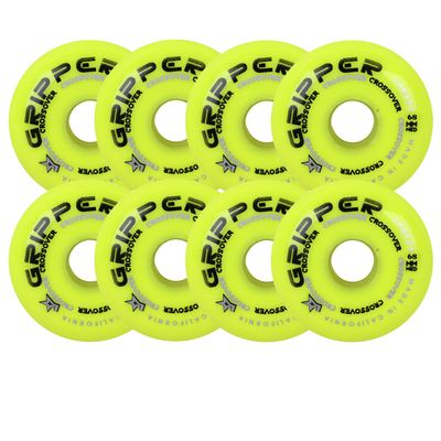 Labeda Roller Hockey Wheels Gripper Crossover Medium 80A Yellow 68mm - Set of 8